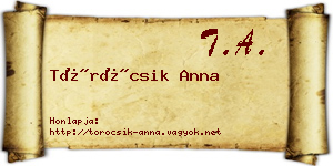 Töröcsik Anna névjegykártya