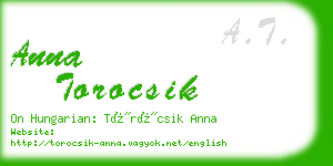 anna torocsik business card